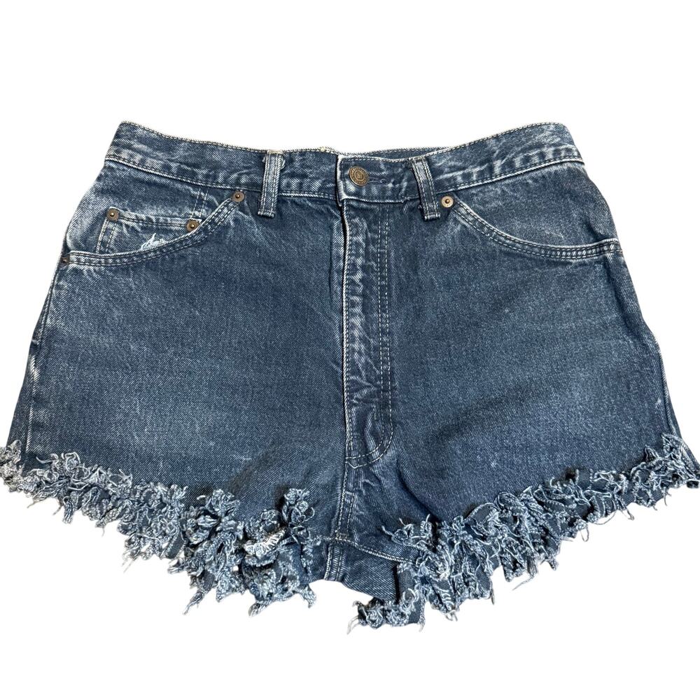 Big John Japan Vintage Denim Cutoff Shorts, Raw Hem High Rise, Rare, Women's 32